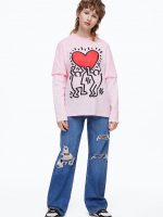 23S4-018 H&M Oversized long-sleeved T-shirt - Từ 14 tuổi trở lên