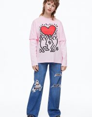 23S4-018 H&M Oversized long-sleeved T-shirt - Từ 14 tuổi trở lên