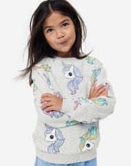 23O1-024 H&M Printed Sweatshirt - 4 tuổi