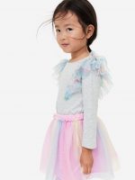 23O1-018 H&M Ruffle-trimmed Top - 2-4 tuổi