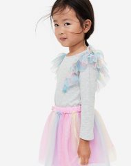 23O1-018 H&M Ruffle-trimmed Top - 4-6 tuổi