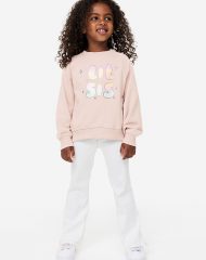23O1-026 H&M Printed Sibling Sweatshirt - Áo thun bé gái