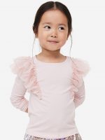 23O1-017 H&M Ruffle-trimmed Top - 4-6 tuổi