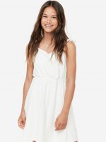 23O1-041 H&M Ruffle-trimmed Dress - 10-12 tuổi