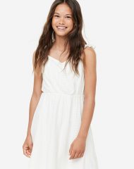 23O1-041 H&M Ruffle-trimmed Dress - 10-12 tuổi