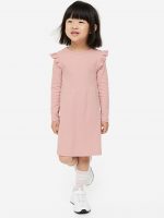 23O1-035 H&M Ribbed Jersey Dress - Váy, đầm bé gái