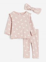 23O2-006 H&M 3-piece Ribbed Set - 18-24 tháng
