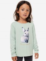 23O2-014 H&M Printed Jersey Top - HÀNG GIẢM GIÁ