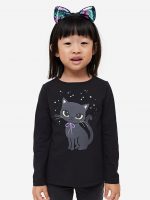 23O2-018 H&M Printed Jersey Top - 4-6 tuổi
