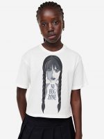 23O2-049 H&M Oversized Printed T-shirt - 12-14 tuổi