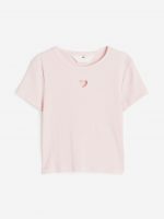 23O2-047 H&M Ribbed T-shirt - 12-14 tuổi