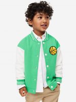 23O2-088 H&M Oversized Baseball Jacket - Áo Khoác - Áo lạnh - Áo len bé trai