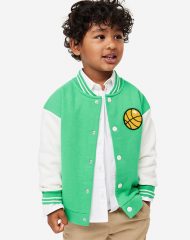 23O2-088 H&M Oversized Baseball Jacket - Áo Khoác - Áo lạnh - Áo len bé trai