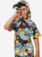 23O2-071 H&M Short-sleeved Jersey Hoodie - Áo thun bé trai