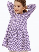23O2-038 H&M Patterned Ruffled Dress - Váy, đầm bé gái