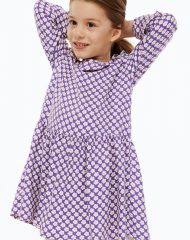 23O2-038 H&M Patterned Ruffled Dress - 8-10 tuổi