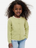 23O2-034 H&M Fine-knit Cotton Cardigan - Áo khoác - Áo lạnh - Áo len bé gái