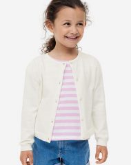 23O2-033 H&M Fine-knit Cotton Cardigan - Áo khoác - Áo lạnh - Áo len bé gái