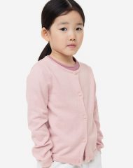 23O2-032 H&M Fine-knit Cotton Cardigan - Áo khoác - Áo lạnh - Áo len bé gái