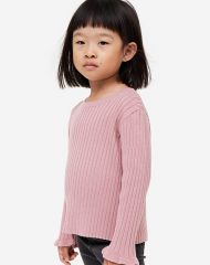 23O2-027 H&M Rib-knit Sweater - Áo thun bé gái