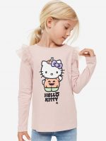 23O2-022 H&M Ruffle-trimmed Printed Top - 4-6 tuổi