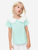23O2-020 H&M Jersey Top with Collar - HÀNG GIẢM GIÁ