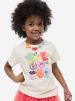 23N1-001 H&M Printed Jersey Top - HÀNG GIẢM GIÁ
