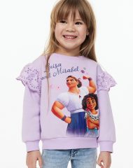 23N1-006 H&M Printed Sweatshirt - Áo thun bé gái