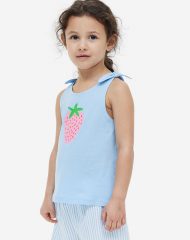 23N1-022 H&M 2-piece Cotton Set - Đồ bộ cho bé gái