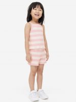 23N1-029 H&M 2-piece Rib-knit Set - Đồ bộ cho bé gái