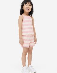 23N1-029 H&M 2-piece Rib-knit Set - Đồ bộ cho bé gái