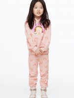 23N1-047 H&M 2-piece Sweatshirt Set - Đồ bộ cho bé gái