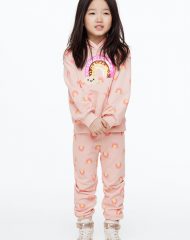 23N1-047 H&M 2-piece Sweatshirt Set - Đồ bộ cho bé gái