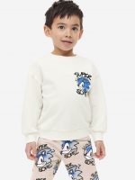 23N1-104 H&M 2-piece Printed Sweatshirt Set - Đồ bộ cho bé trai