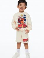 23N1-103 H&M 2-piece Printed Sweatshirt Set - Đồ bộ cho bé trai