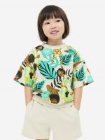23N1-102 H&M 2-piece Printed Sweatshirt Set - Đồ bộ cho bé trai