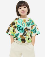 23N1-102 H&M 2-piece Printed Sweatshirt Set - 8 tuổi