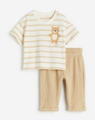 23N1-086 H&M 2-piece Cotton Jersey Set - Đồ bộ cho bé trai