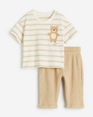 23N1-086 H&M 2-piece Cotton Jersey Set - 3 tuổi