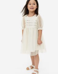 23N1-060 H&M Embellished Tulle Dress - 8-10 tuổi