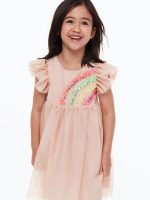 23N1-058 H&M Appliquéd Tulle Dress - Váy, đầm bé gái
