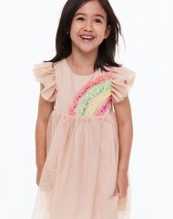 23N1-058 H&M Appliquéd Tulle Dress - 8-10 tuổi