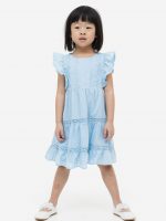 23N1-057 H&M Flounced Lace-detail Dress - 8-10 tuổi