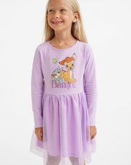 23N1-054 H&M Tulle-skirt Jersey Dress - HÀNG GIẢM GIÁ