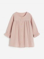 23D1-003 H&M Long-sleeved Cotton Dress - 12-18 tháng