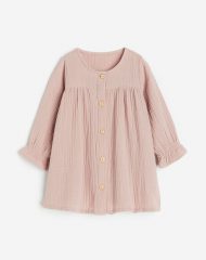 23D1-003 H&M Long-sleeved Cotton Dress - 12-18 tháng