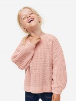 23D1-005 H&M Knit Chenille Sweater - Áo khoác - Áo lạnh - Áo len bé gái