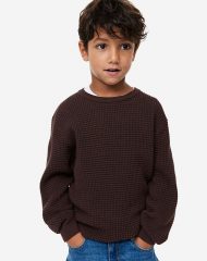 23D1-038 H&M Waffle-knit Sweater - Áo Khoác - Áo lạnh - Áo len bé trai