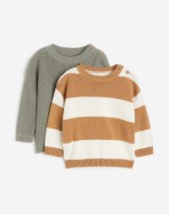 23D1-036 H&M 2-pack Cotton Sweaters - 12-18 tháng