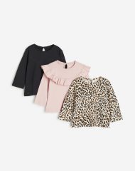 23D2-001 H&M 3-pack Cotton Jersey Tops - 18-24 tháng